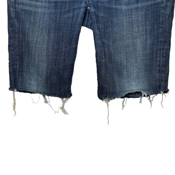 American Eagle Artist Crop Stretch Denim Cut Offs Womens Size 4 Distressed - Picture 3 of 5